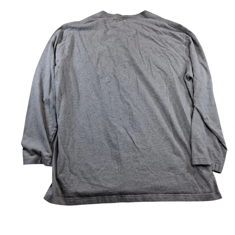 Duluth Mens Henley Shirt XL Gray Longtail T Relaxed Fit‎ Long Sleeve Pocket